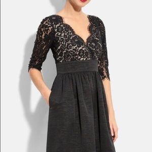 Eliza J Lace and Faille Dress
